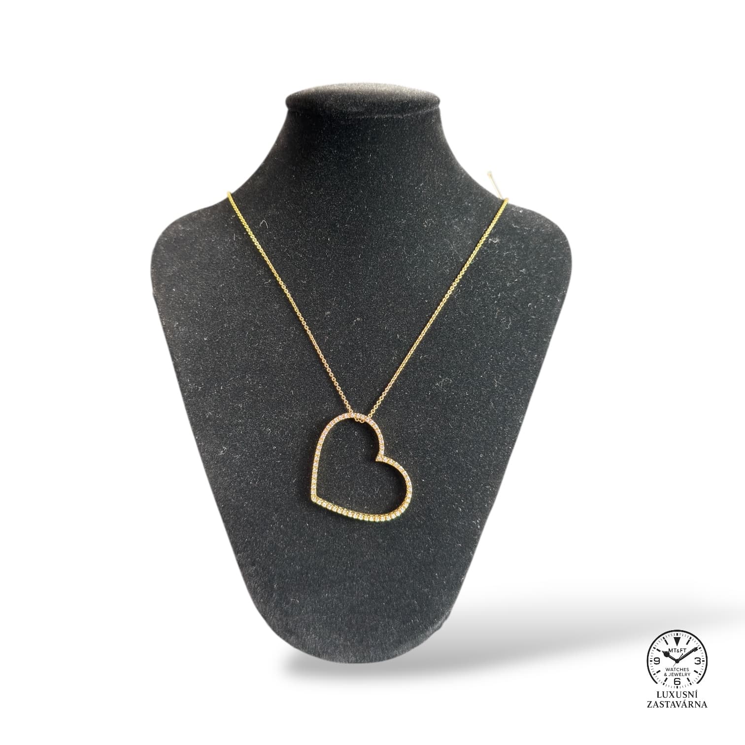 Necklace Srdce with Diamonds - view 1