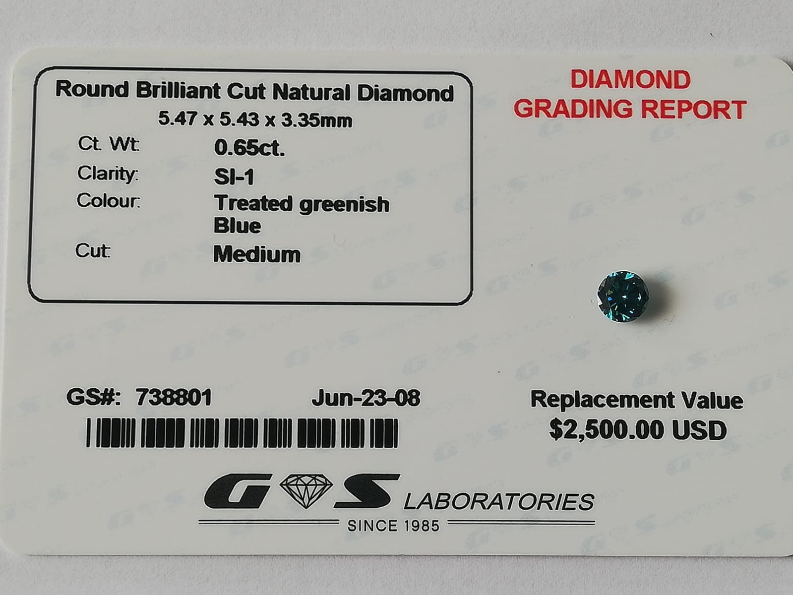 Přírodní diamant o váze 0,65ct - view 1